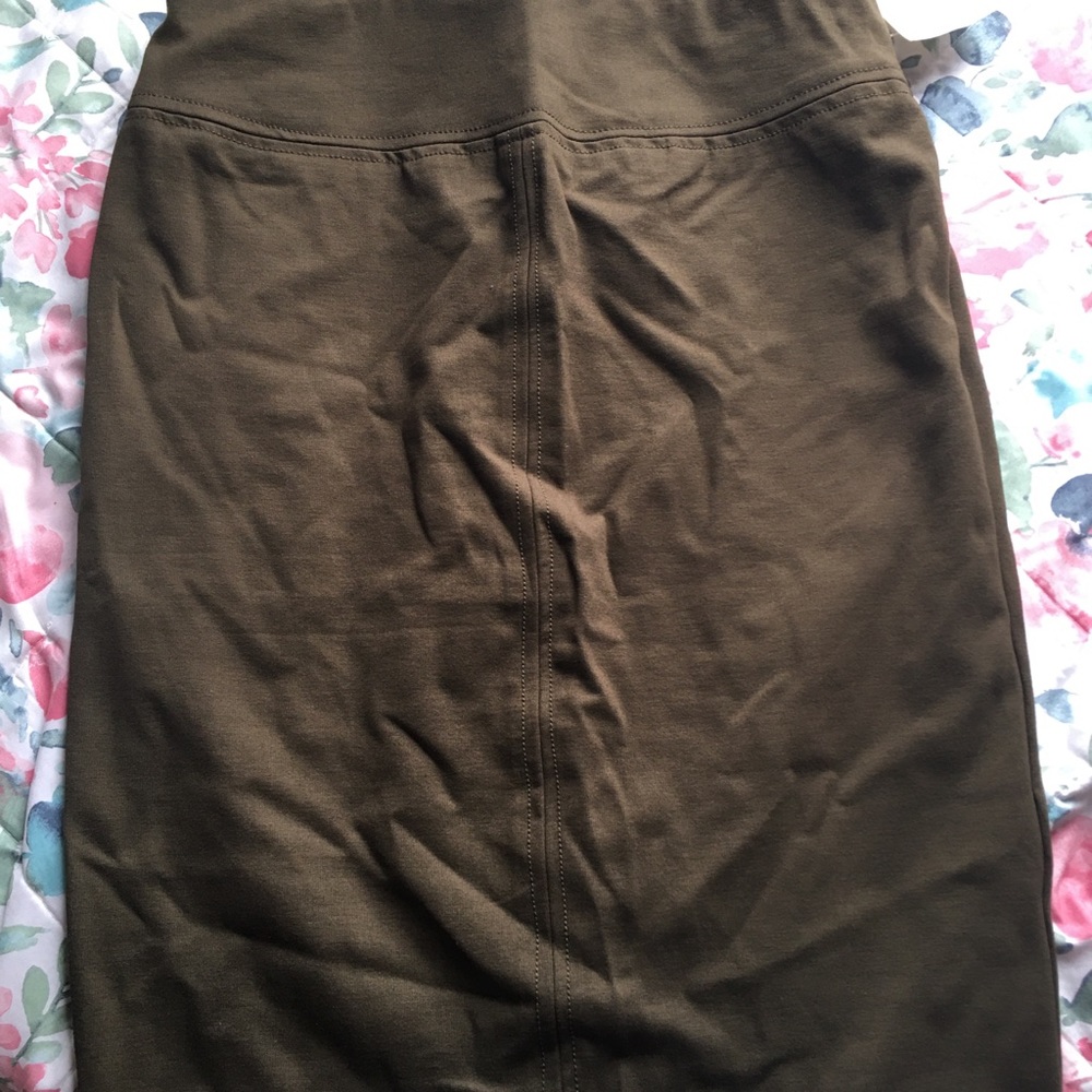 Olive green pencil skirt